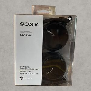Sony MDR-ZX110 Wired On-Ear Headphones Black Compact Folding Stereo Headset